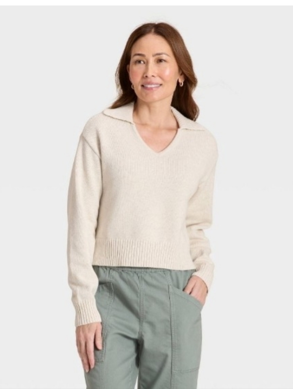 Universal Thread Women's Long Sleeve Collared Neck Pullover Sweater Xs